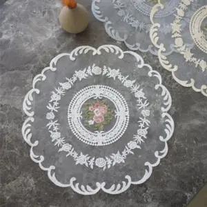 055 원형 플라워 협탁 레이스 30cm (3color)장식 소품 탁레이스 테이블러너 이케아탁보 테이블보 탁테이블