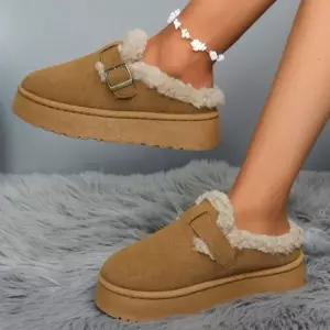 여성실내화 쿨샵 여성 뽀글이안감 털슬리퍼 키높이 버클 러블리뮬