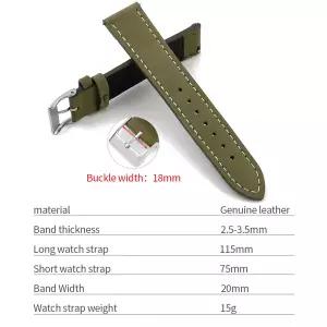 빈티지 누벅 가죽 시계 스트랩 16mm 18mm 19mm 20mm 21mm 22mm 퀵 릴리스 시계 밴드 액세서리