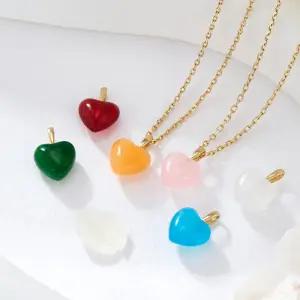 14K 젤리 컬러 하트 쿼츠 펜던트 JAP41856