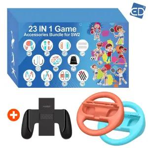 닌텐도 스위치2 전용 23in 1 스포츠올인원키트 악세사리+레이싱핸들+컨트롤러 그립 패밀리세트 /ED