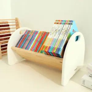 키앤비 라운드 원목 아기 책꽂이