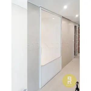 [바른도어]30번 원슬라이딩중문 고시형 화이트 투명강화유리