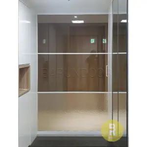 [바른도어]15번 원슬라이딩중문 유리분할형 화이트 브론즈+아쿠아강화유리