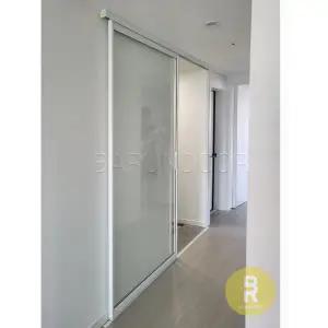 [바른도어]41번 원슬라이딩중문 화이트 투명강화유리