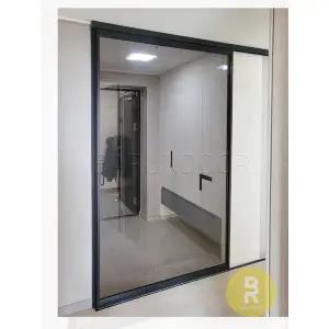 [바른도어]34번 원슬라이딩중문 블랙 브론즈강화유리