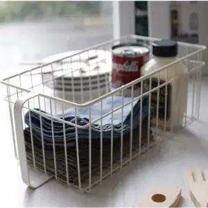 도브 손잡이 철재 바스켓 수납함 화이트) 라이프바스켓 정리박스 공간박스 우드정리함