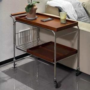 이동식 수납 테이블 주방 거실 원목 트롤리 보조 사이드