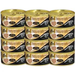 쉬바무스 고양이 주식 캔 닭고기와 닭간 70g x 12개