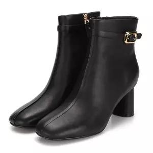 [BABARA]바바라 양가죽 버클장식 블럭굽 여성 앵클부츠 7cm_AAG861