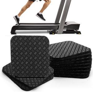 나그퓨 12피스 러닝머신 매트 패드, 4인치 x 0.2인치 양면 실리콘 코팅이 된 미끄럼 방지 운동 장비 매트, 하드 우드 카펫 바닥용 방진 자전거 워킹 패드