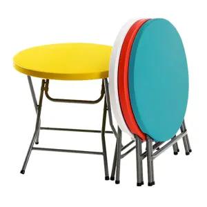 접이식식탁 야외 포장마차 플라스틱 옥상 간이 테이블 0.8m+원형 스툴 4개