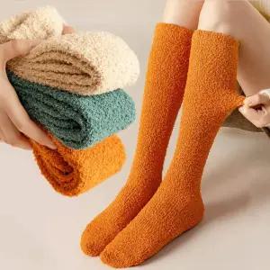 포근 레그워머 무지 롱 긴 수면양말 기모 니삭스 CK02