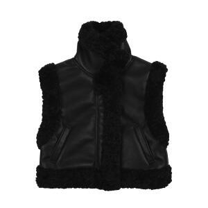 [롯데백화점]블루테일 블랙 크롭 무스탕 베스트 AXH4VT01BK