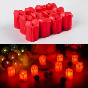 럭셔리 LED초 (레드/12개) 파티 촛불 장식 소품 생일/초/LED/전자/흔들리는/캔들/양초/가짜/전기/티라이트