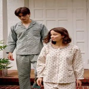 [롯데백화점]비너스 (이월상품 잠옷) 할인하는 따뜻한 순면기모 남여 파자마 VPA4452