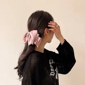 실크 빅리본 머리핀 큐빅 왕리본핀 헤어핀-WEC9BCE
