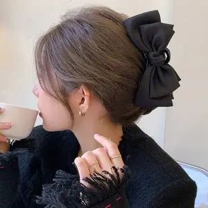 새킨 반묶음 올림머리 리본 집게핀 ORK-125-WBE83BB