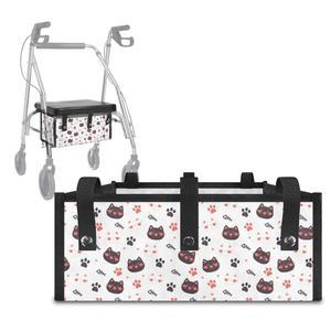 복수고니 워커백, 고양이 휴대용 워커백 액세서리 휠체어 바구니 파우치 방수 노인용 캐디 재사용 가능한 보관 캐리어 토트 접이식 롤링 워커용