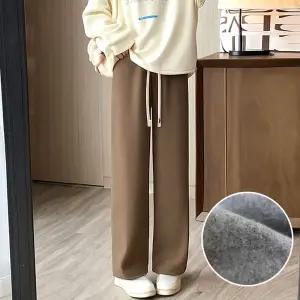 힙제이 (FREE~2XL) 본딩기모 스판굿 와이드팬츠 통바지