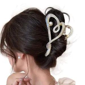[콩심팥심]패션 올림머리 하트 집게핀 여자 데일리 고정 헤어핀