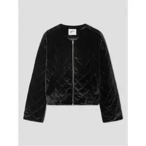 다이아몬드 퀼팅 벨벳 패딩  블랙 (325X38LY45)