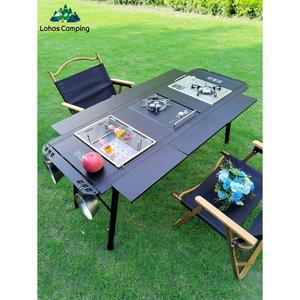 LOHASCAMPING 접이식 IGT 5개의 바비큐 책상 테이블 가능한 데스크탑 캠핑 다리 배낭 백팩 버너 조절 경량 바베큐 유닛 여행 정원 단위