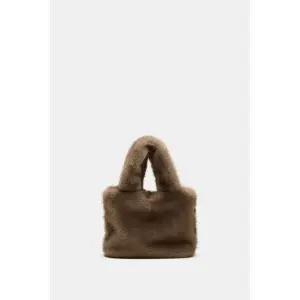 (MD PICK) ZARA 인조 퍼 미니 버킷백 - 베이지 6825610954 98088