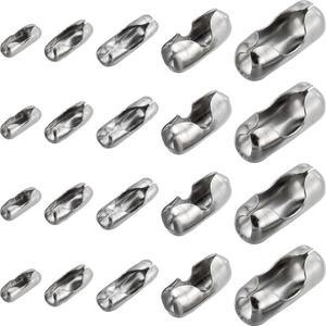 1박스 150개 5가지 사이즈 볼 체인 커넥터 스테인리스 스틸 비드 클래스프 도그 태그 비즈 링크 블라인드