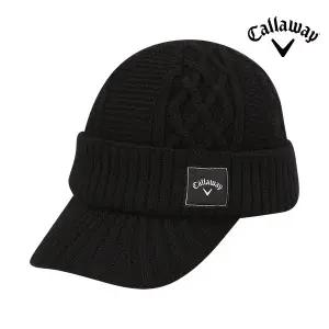 [캘러웨이] 2025 브림 니트 비니 방한 겨울 골프모자 블랙