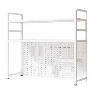 컴퓨터 데스크선반 타공판 바닥 이동식 단층 책상 키높이 철제 랙 책꽂이