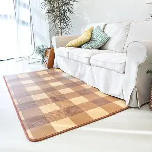 보온 거실매트 카페트 특대형 체크브라운 200 x 300cm 바닥 냉기차단 국내산