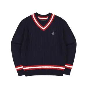 긴팔티 CQK KPFC-KN18640NV 프레피 브이넥 케이블 스웨터 1864 네이비