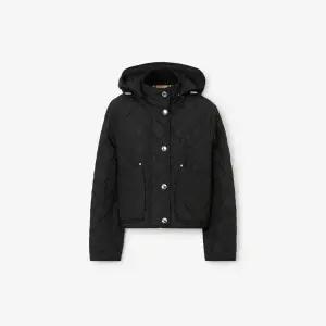 [버버리] 퀼팅 자켓 크롭 나일론 여성 25SS 블랙 80727981 국내배송