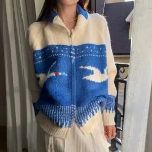 BANHANY 워렌 ？？카라 패턴 니트 집업 가디건