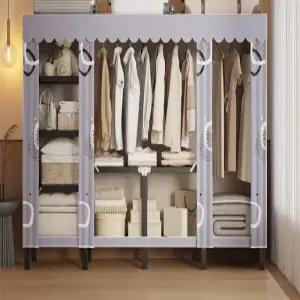 철제비키니옷장 프레임 옷장 행거 접이식 선반 강철 접이식옷장 원룸 도어