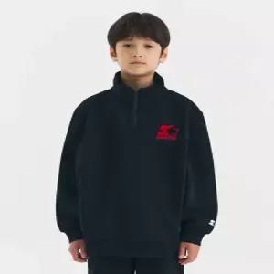 [스타터 블랙라벨 키즈]기모 반집업 스웨트 맨투맨 (블랙) ST254IZM03_BLK