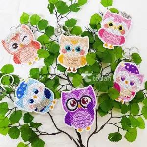 아크릴 부엉이 보석십자수 열쇠고리 만들기 꾸미기 재료 공작 학습 방과후 과제 교육자료