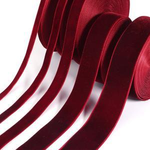 야드 벨벳 리본 블랙 와인 레드 컬러 단일 얼굴 몰려 들고 웨빙 크리스마스 공예 포장 장식