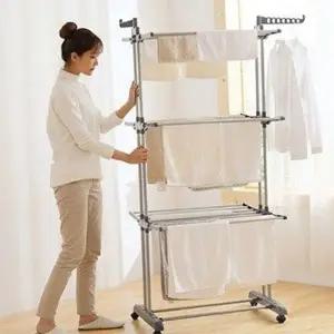 이동식 건조대 실내건조대 접이식 스탠드 빨래 건조대 옷걸이 튼튼한 다용도 베란다 선반 다단