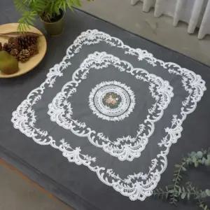 더블 정사각 레이스 60cm 110cm/식탁러너레이스/협탁레이스/레이스테이블덮개/식탁레이스매트