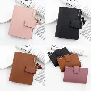 하프심플지갑 반지갑 카드 동전 4단 무지 레더 가죽