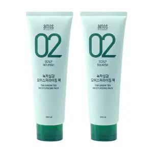 아모스 녹차실감 모이스처라이징 팩 250ml 2개