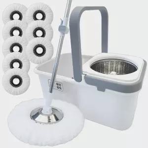 공간온도 프리미엄 통돌이 회전걸레 바닥청소 밀대 마대 + 걸레 5장