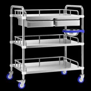 스테인레스 병원용 카트 실험실 진료 트롤리 이동식 수납 선반