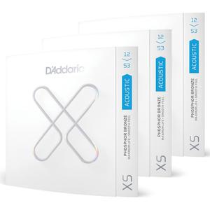 다다리오 어쿠스틱 기타 형광체 브론즈 XSAPB1253 라이트 6현 코팅 53 게이지 3P 3팩 줄 12 XS 세트
