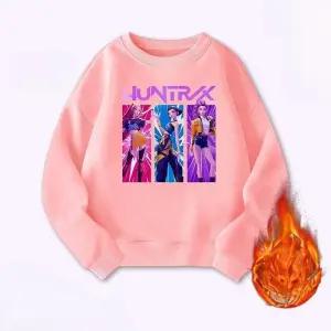 케이팝 데몬헌터스 맨투맨 여아 티셔츠 헌터릭스 후드티 기모 조이 플리스 가을 긴팔 겨울