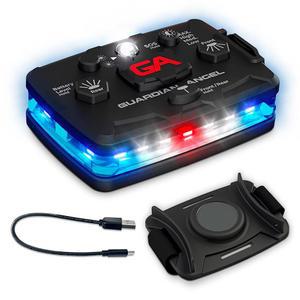 Guardian Angel Elite Series 안전 조명(블루/화이트 전면 및 블루 후면) - 법 집행, 응급 구조대, 소방관 구조 작전을 위한 충전식, 자석, 핸즈프리 웨어러블 LED 손전등