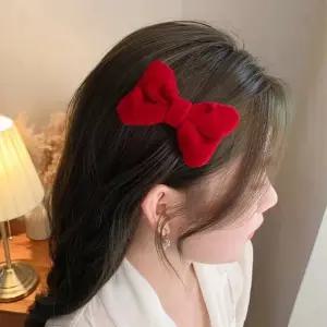 벨벳 밍크 털 겨울 왕리본핀