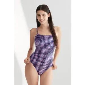 [르망고]수영복 원피스 Risette Check - Navy (Fake Tie)(5667)실내수영복 여성수영복